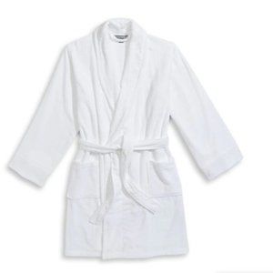 NWT Gluckstein Home white bamboo cotton robe c2